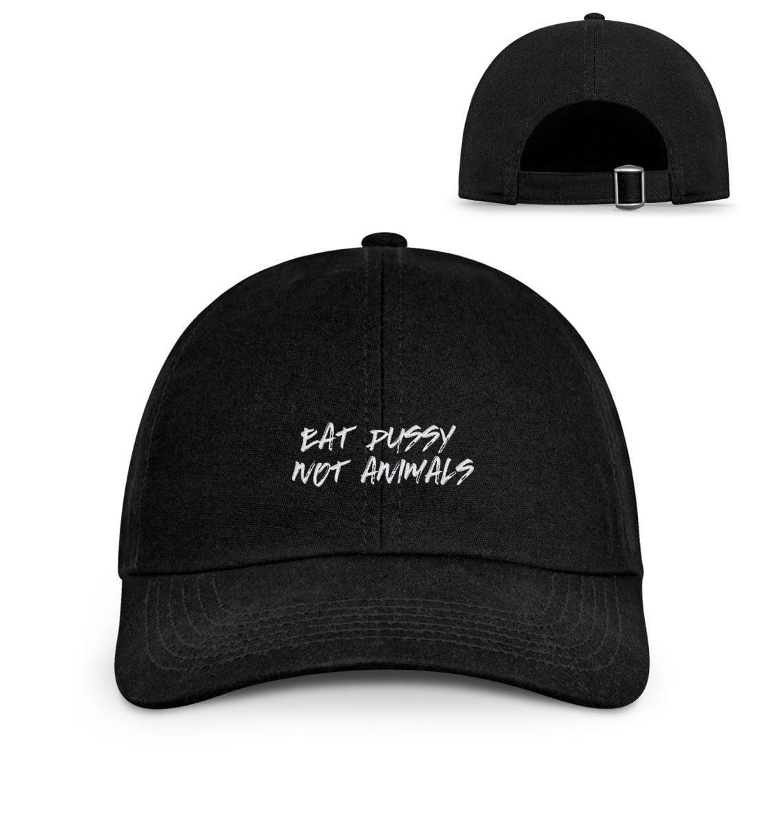 Eat pussy not animals - Organic Baseball Kappe mit Stick Organic Baseball Kappe mit Stick Shirtee Schwarz onesize 