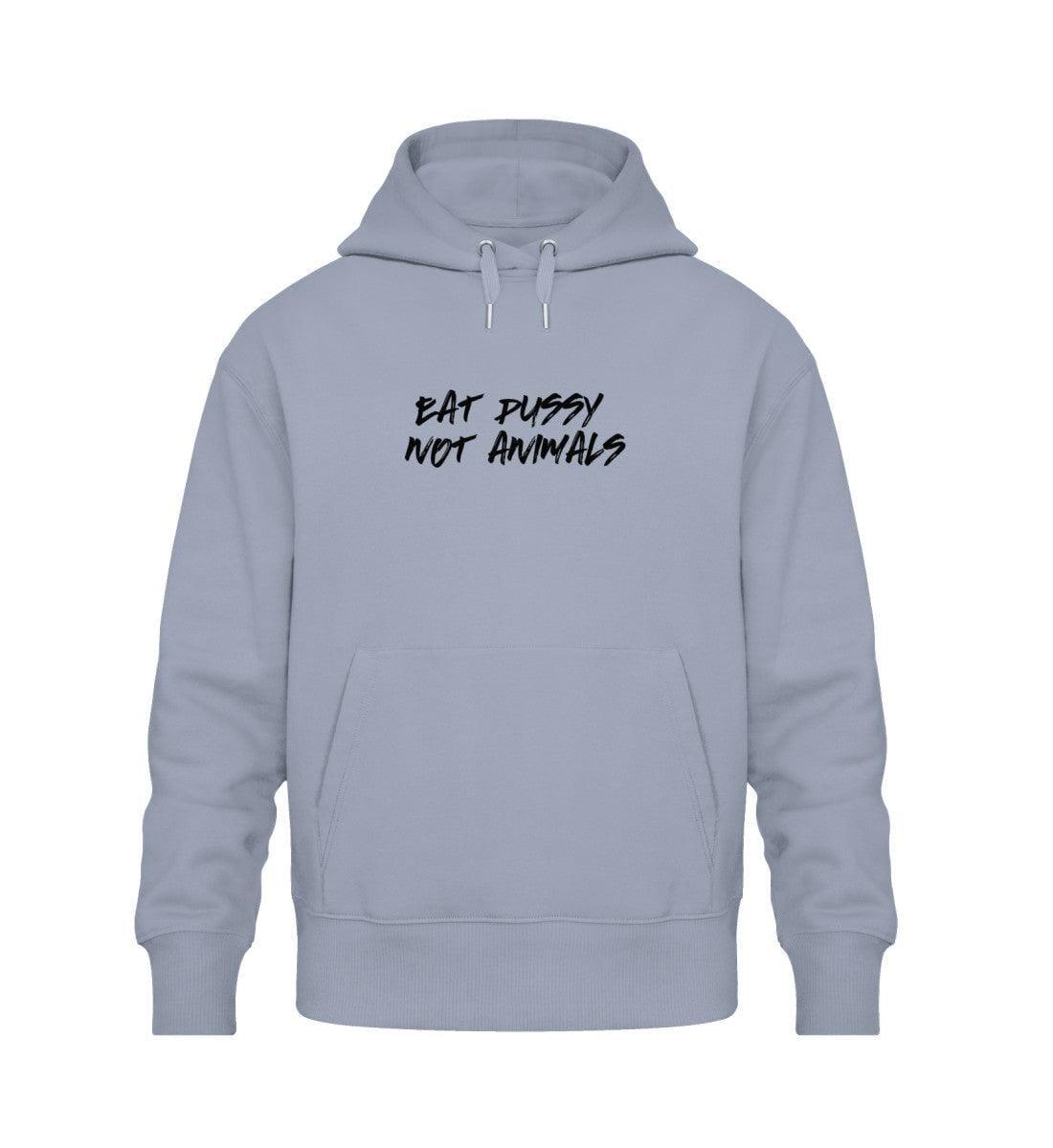 Eat pussy not animals - Unisex Oversized Organic Hoodie Slammer Oversized Hoodie ST/ST Shirtee Serene Blue XS 