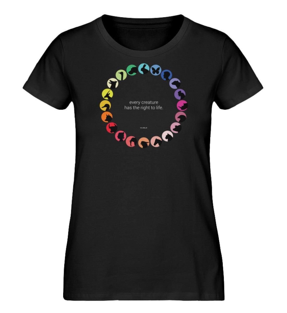 every creature has the right to life [vaible]- Damen Organic Shirt Stella Jazzer T-Shirt ST/ST Shirtee Schwarz XS 