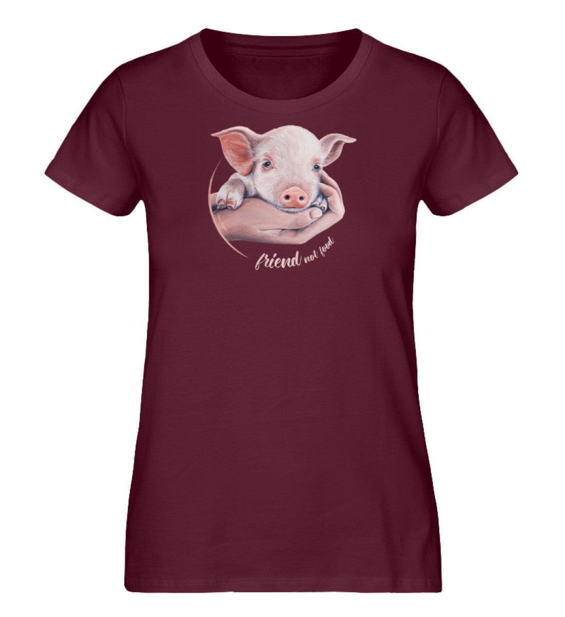 Friend not Food Schwein [Chantal Kaufmann] - Damen Organic Shirt - Team Vegan © vegan t shirt