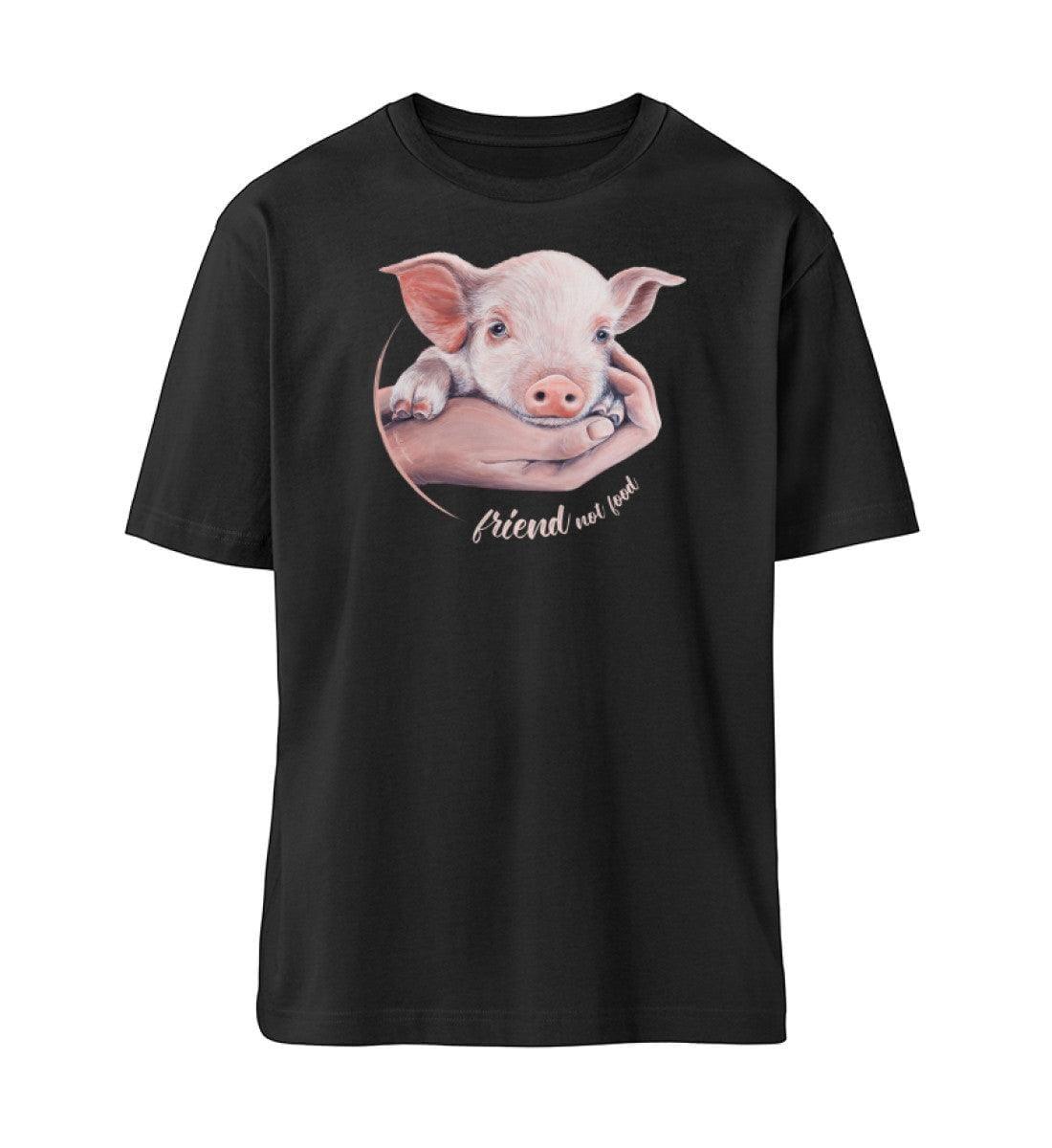 Friend not Food Schwein [Chantal Kaufmann] - Fuser Relaxed Shirt Fuser Relaxed Shirt ST/ST Shirtee Schwarz S 