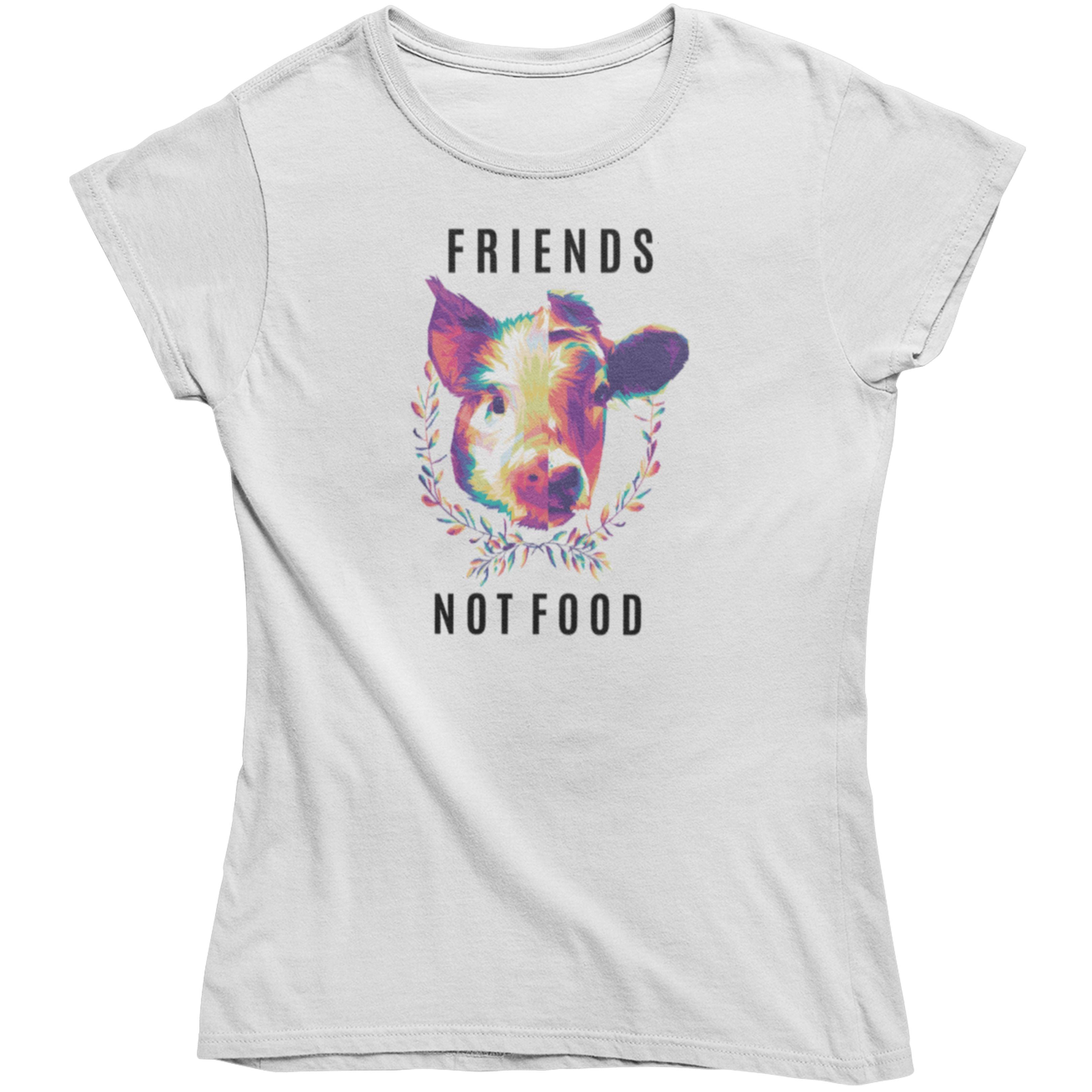 Friends not Food Pig/Cow - Damen Organic Shirt Stella Jazzer T-Shirt ST/ST Shirtee Weiß S 