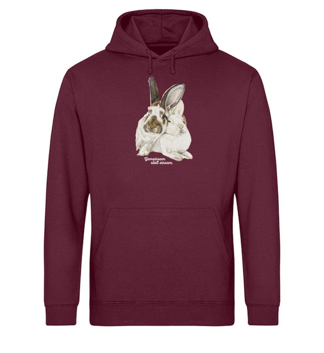Gemeinsam statt einsam [Burg Nagezahn] - Unisex Organic Hoodie Shirtee Burgundy XS 
