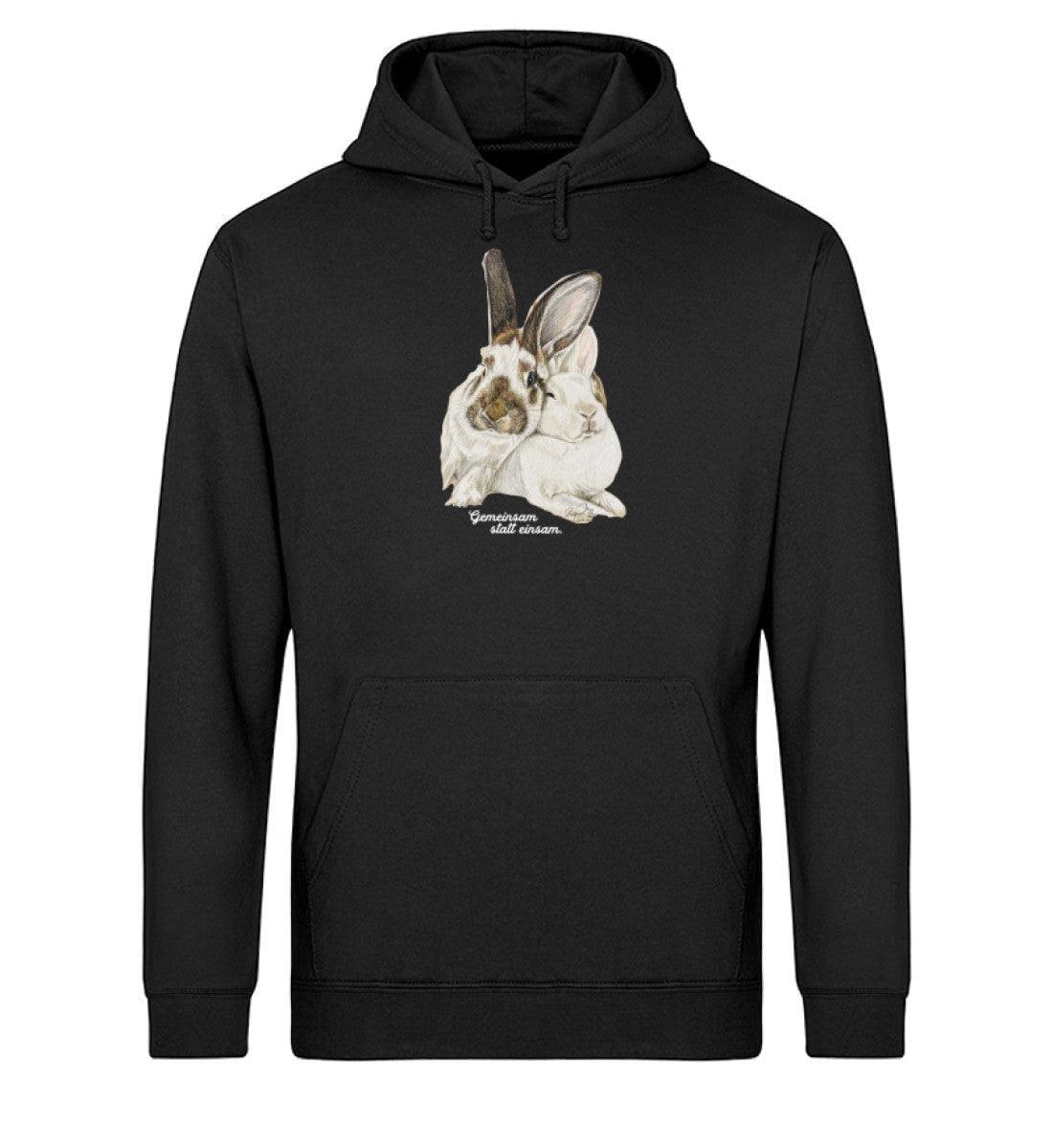 Gemeinsam statt einsam [Burg Nagezahn] - Unisex Organic Hoodie Shirtee Schwarz XS 