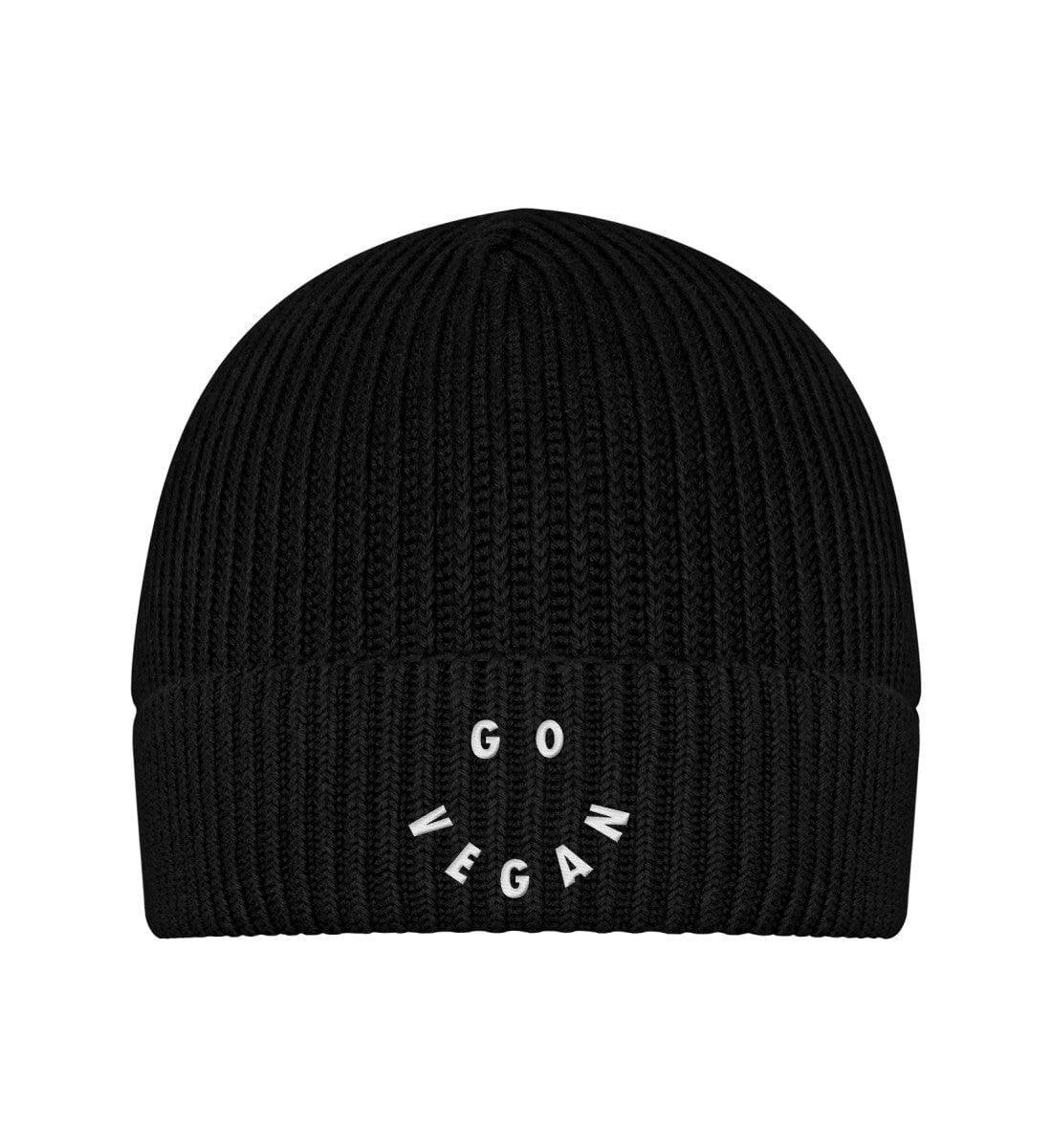 Go Vegan - Fischermütze ST/ST mit Stick Fischermütze ST/ST mit Stick Shirtee Schwarz OneSize 