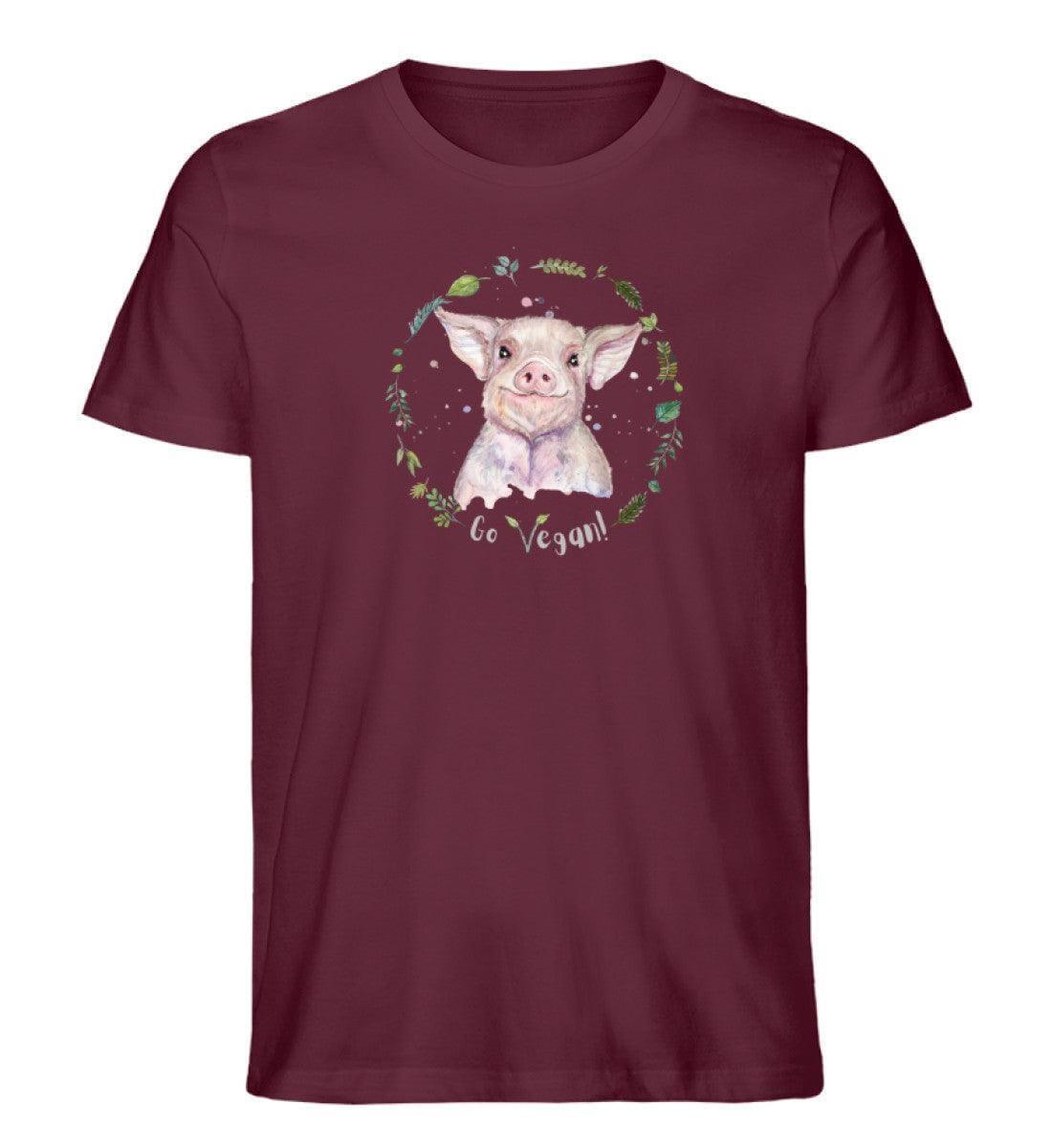 Go Vegan! [Svenja Rakel] - Unisex Organic Shirt Rocker T-Shirt ST/ST Shirtee Burgundy S 