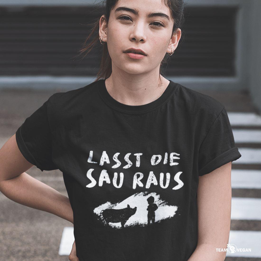 Lasst die Sau raus - Damen Organic Shirt - Team Vegan © vegan t shirt