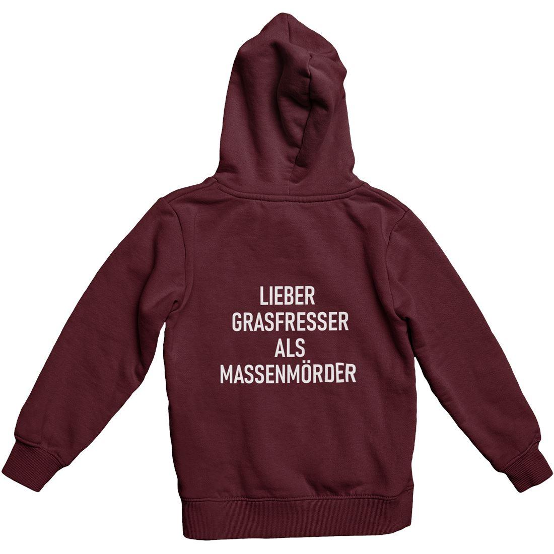 Lieber Grasfresser als Massenmörder - Backprint - Unisex Organic Hoodie - Team Vegan © vegan t shirt