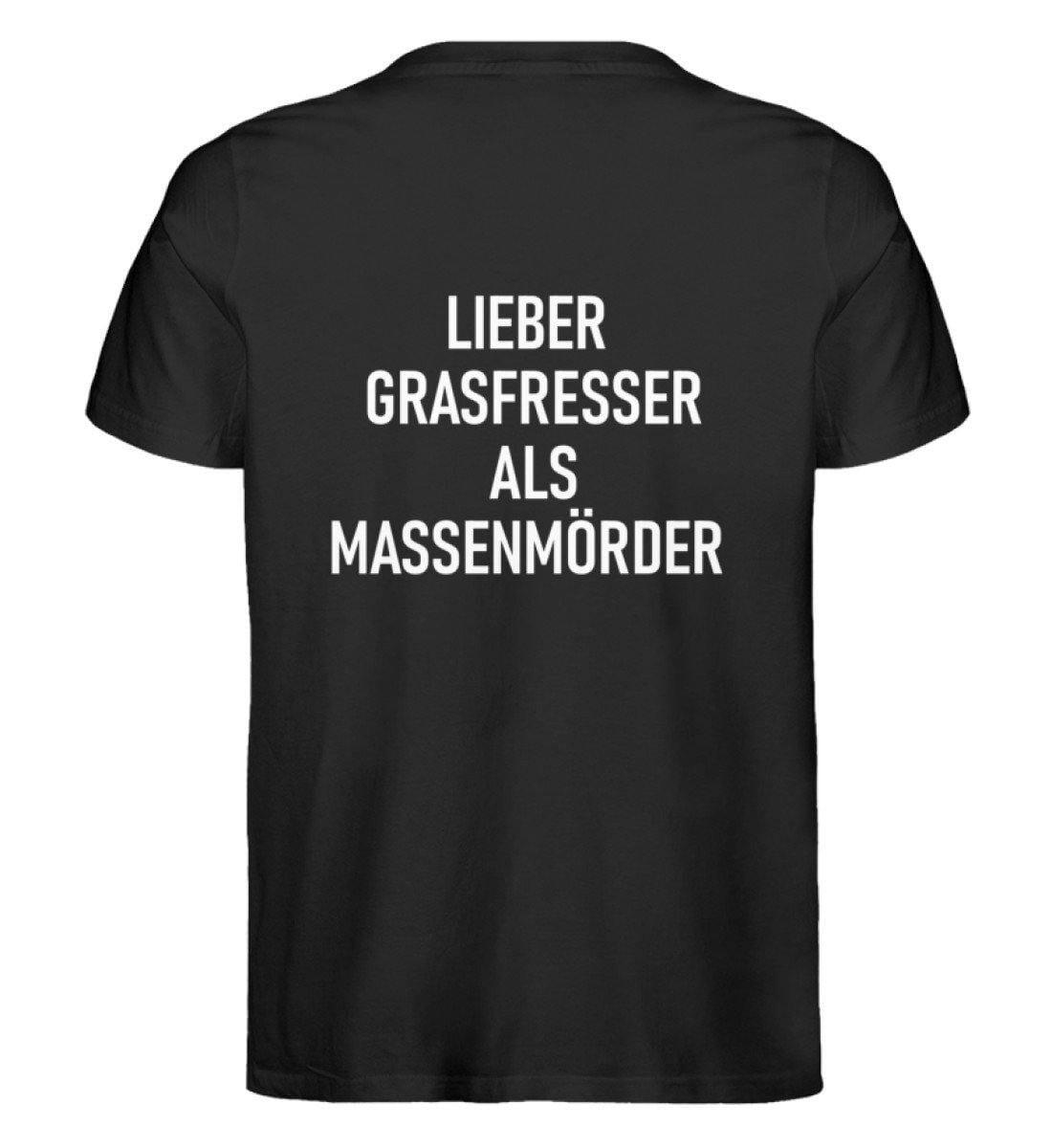 Lieber Grasfresser als Massenmörder - Unisex Organic Shirt Rocker T-Shirt ST/ST Shirtee Schwarz S 