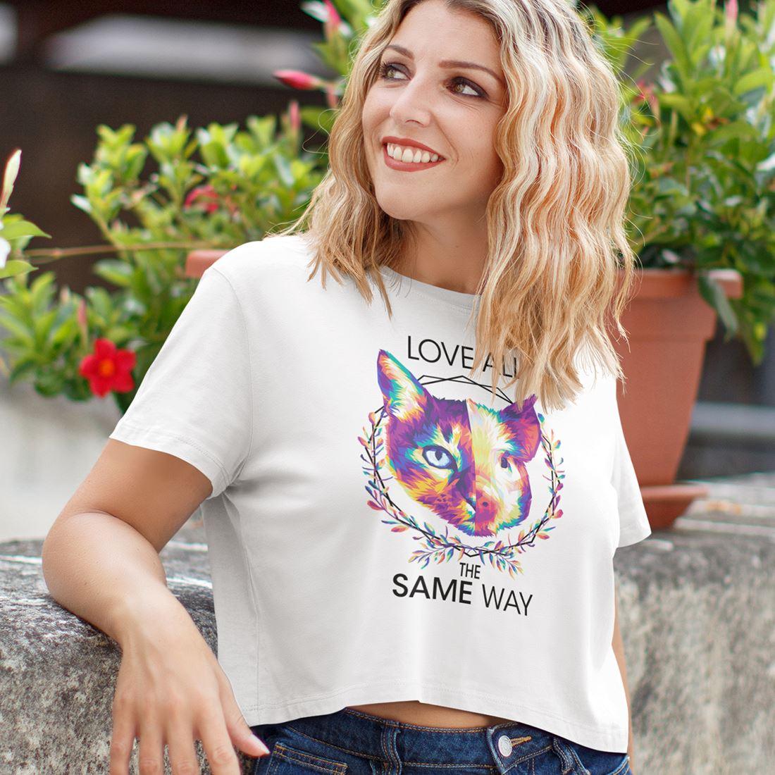 Love all the same way - Boyfriend Organic Crop Top - Team Vegan © vegan t shirt