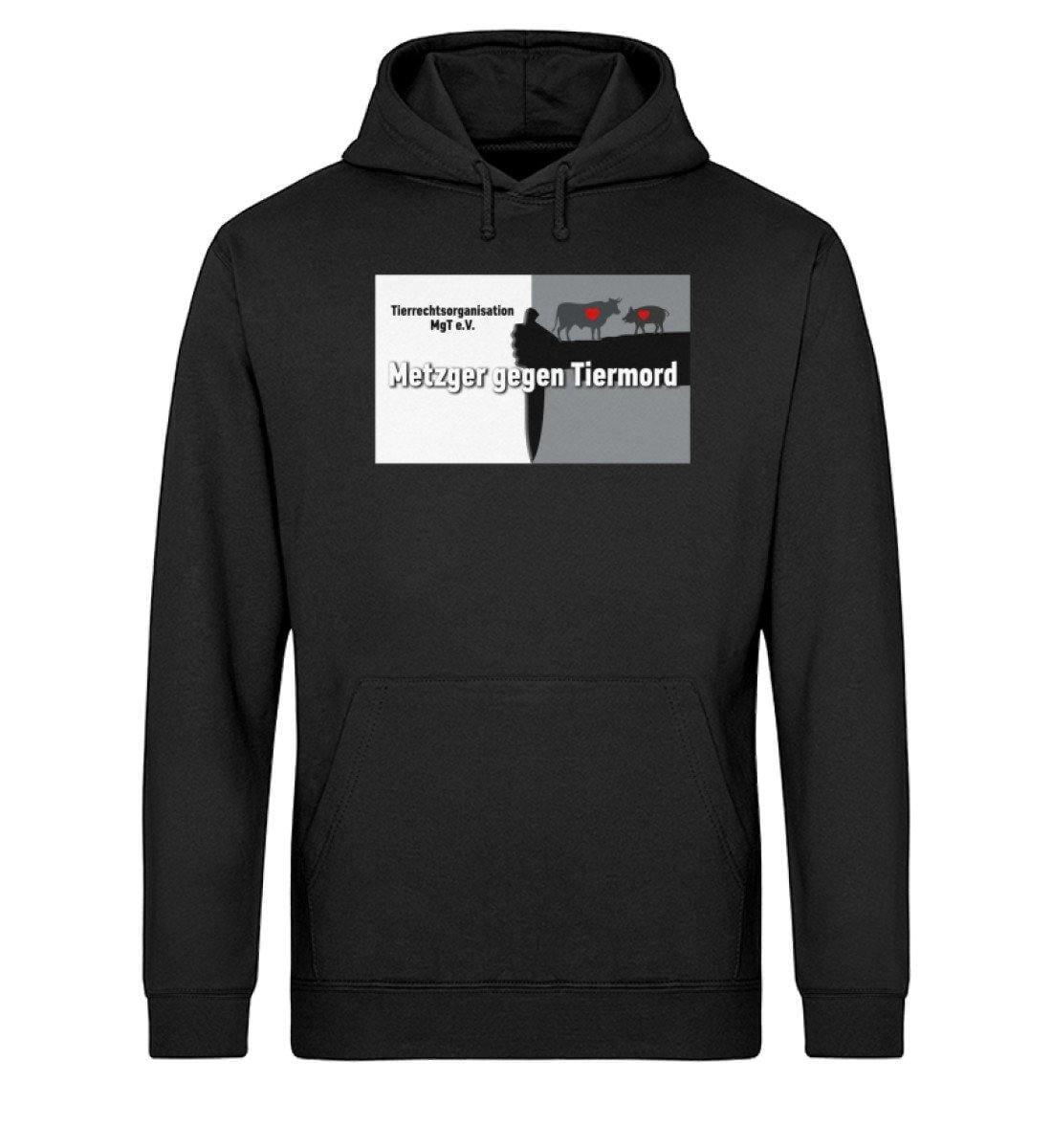 Metzger gegen Tiermord Support - Unisex Organic Hoodie Shirtee Schwarz XS 
