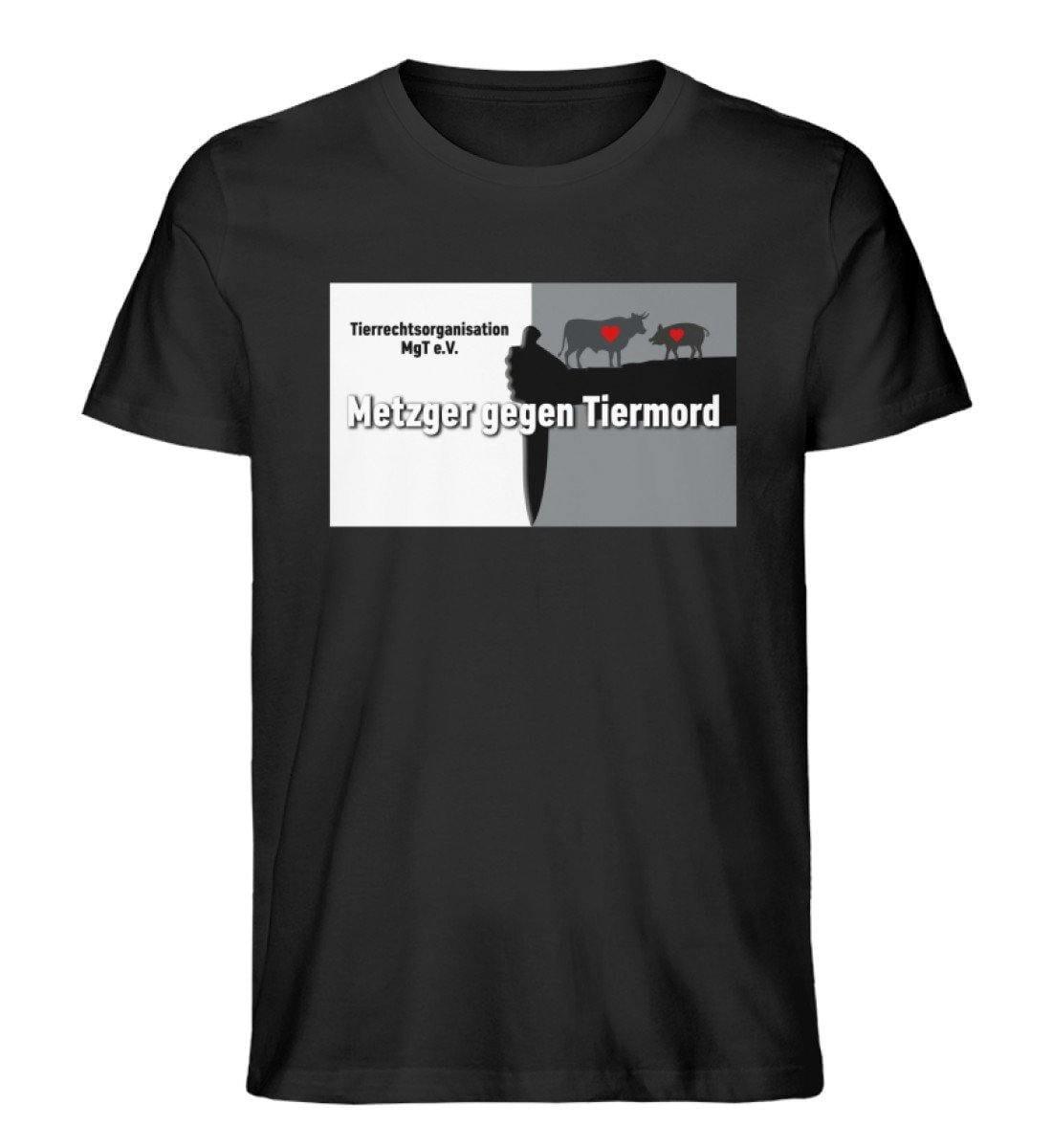 Metzger gegen Tiermord Support - Unisex Organic Shirt Shirtee Schwarz S 