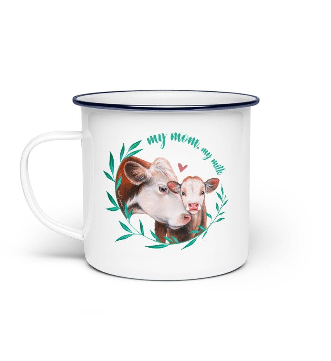My mom, My milk [Chantal Kaufmann] - Emaille Tasse Emaille Tasse Shirtee White OneSize 