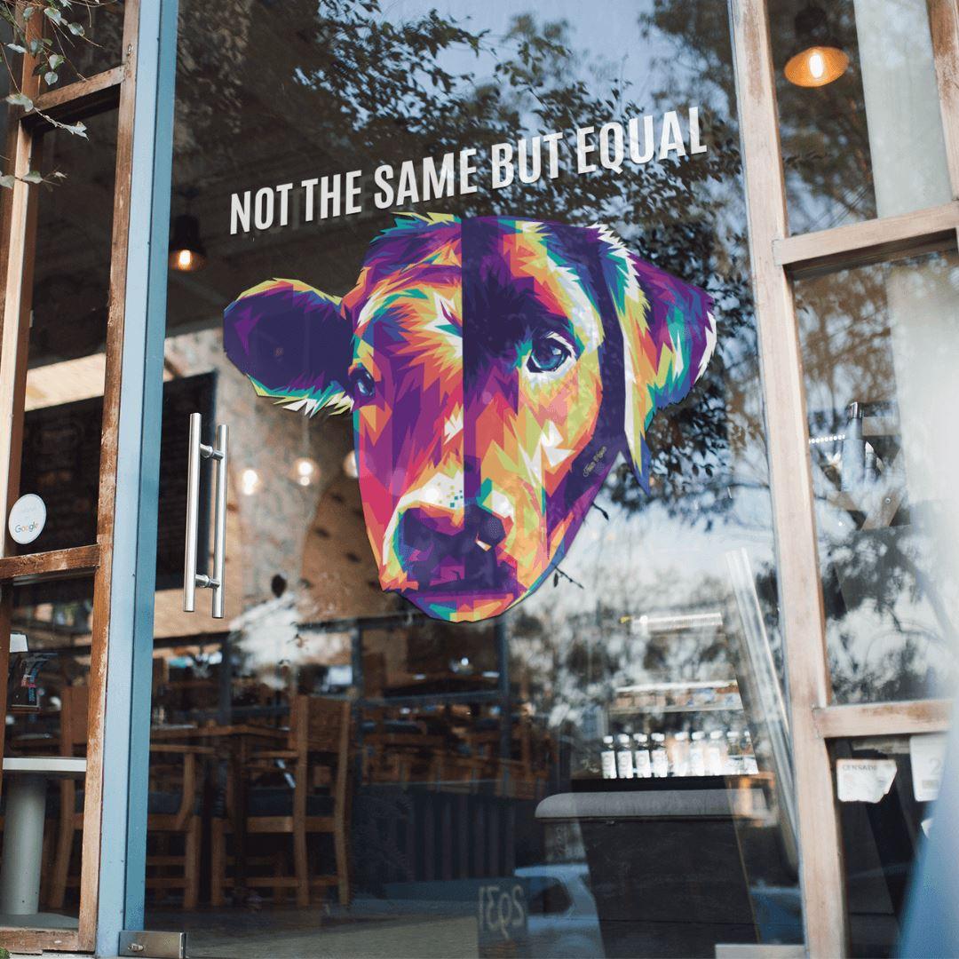 Not the same but equal - Autoaufkleber Sticker (groß) - Team Vegan © vegan t shirt