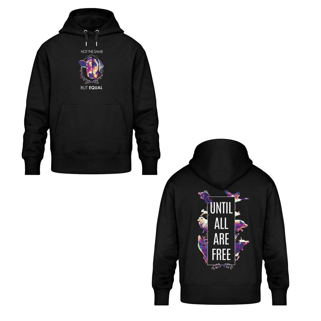 Not the same x Until all are free - Unisex Oversized Organic Hoodie Slammer Oversized Hoodie ST/ST Shirtee Schwarz XS 
