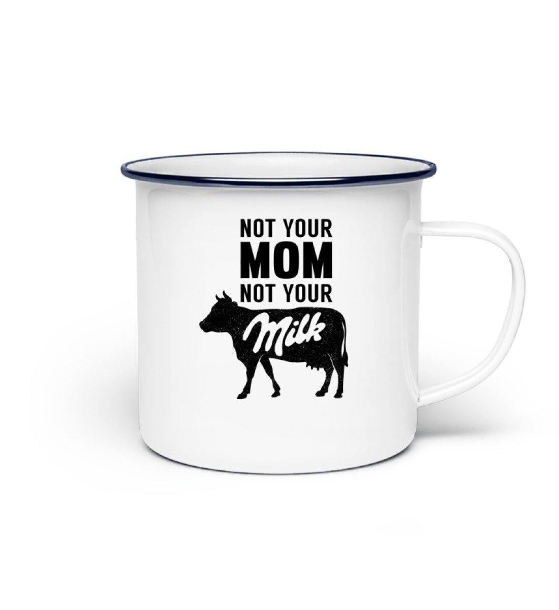 Not your mom not your milk - Emaille Tasse - Team Vegan © vegan t shirt