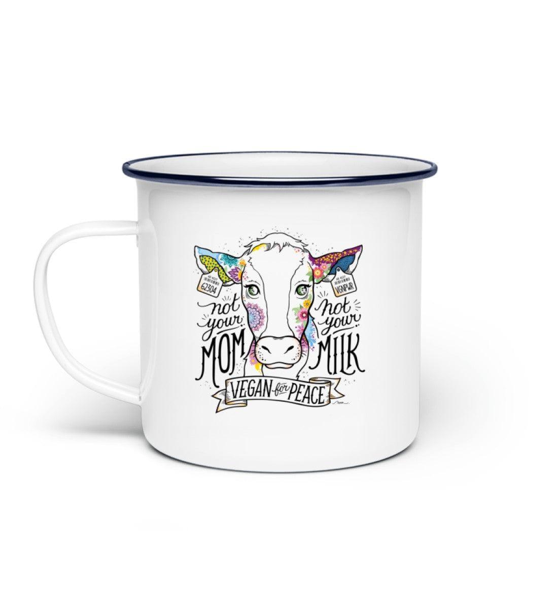 Not your Mom Not your Milk [Nour Tohme] - Emaille Tasse - Team Vegan © vegan t shirt