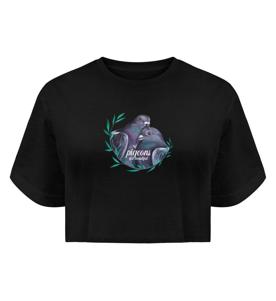 pigeons are beautiful [Chantal Kaufmann] - Boyfriend Organic Crop Top Boyfriend Organic Crop Top Shirtee Schwarz S 