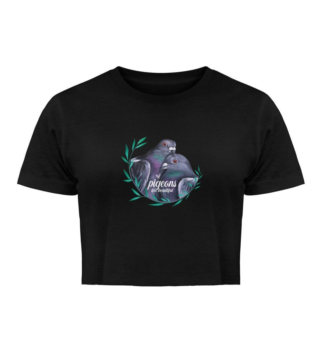pigeons are beautiful [Chantal Kaufmann] - Damen Organic Crop Top Ladies Organic Crop Top Shirtee Schwarz XS 