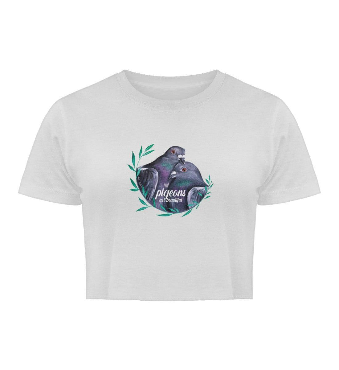 pigeons are beautiful [Chantal Kaufmann] - Damen Organic Crop Top Ladies Organic Crop Top Shirtee White XS 