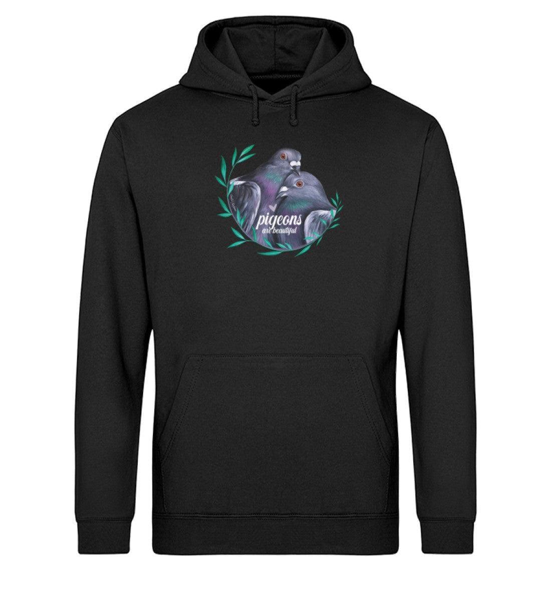 pigeons are beautiful [Chantal Kaufmann] - Unisex Organic Hoodie Drummer Hoodie ST/ST Shirtee Schwarz XS 