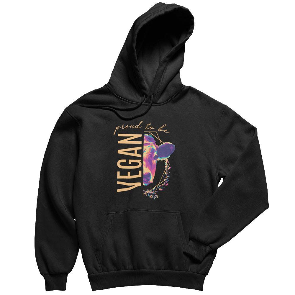Proud to be vegan - Unisex Organic Hoodie Drummer Hoodie ST/ST Shirtee Schwarz XS 