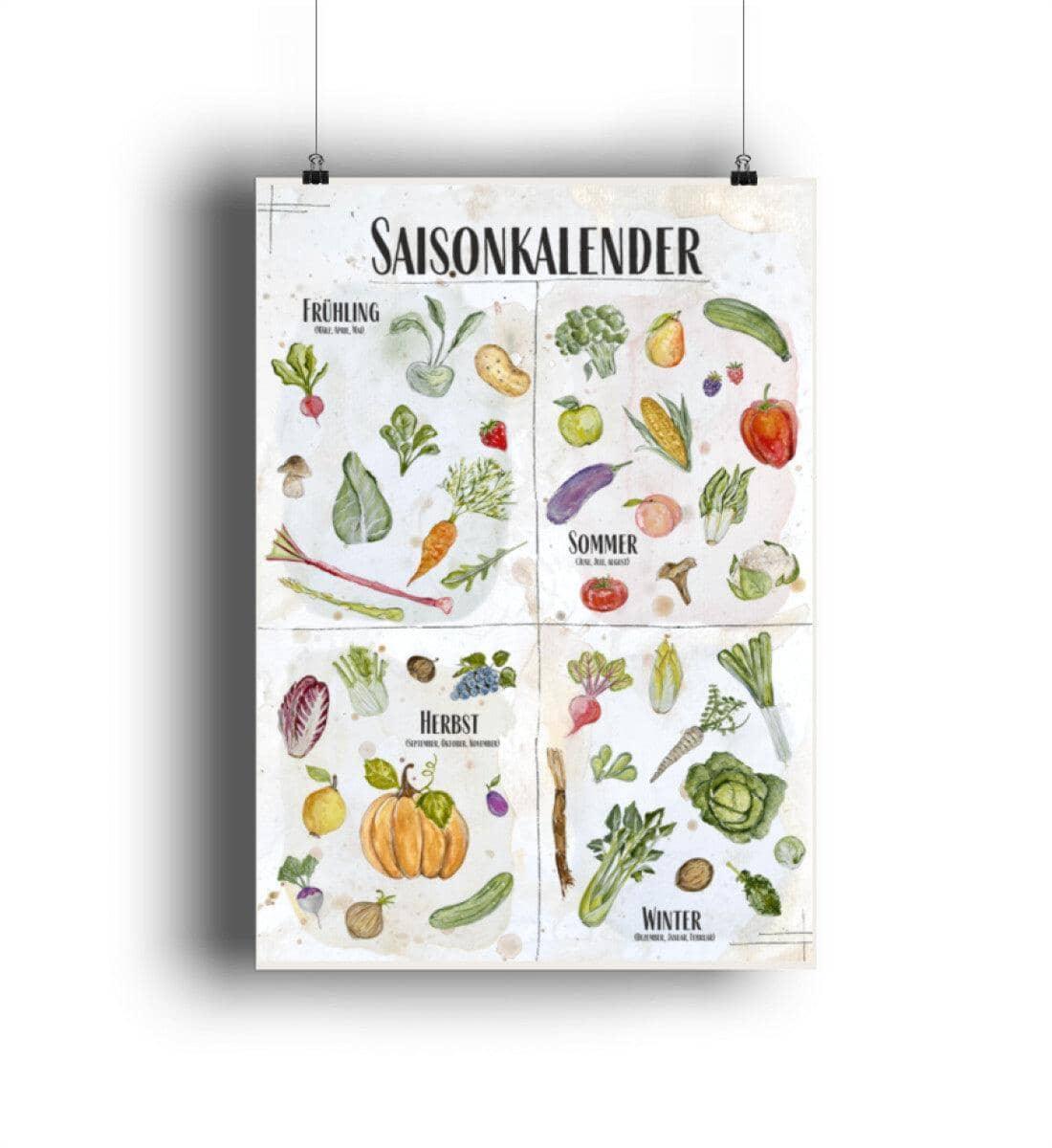 Saisonkalender [Svenja Rakel] - Poster - Team Vegan © vegan t shirt