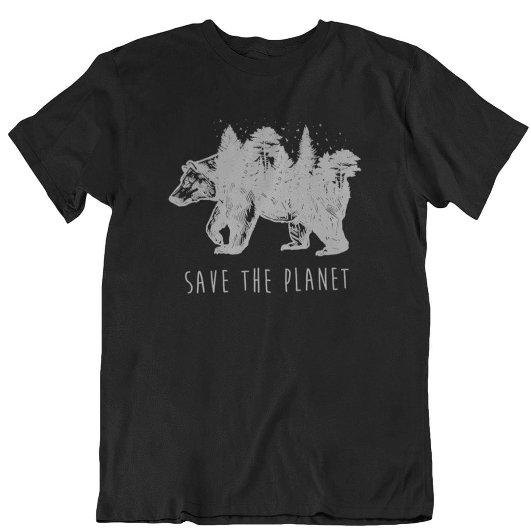 Save the planet - Unisex Organic Shirt Rocker T-Shirt ST/ST Shirtee Schwarz S 