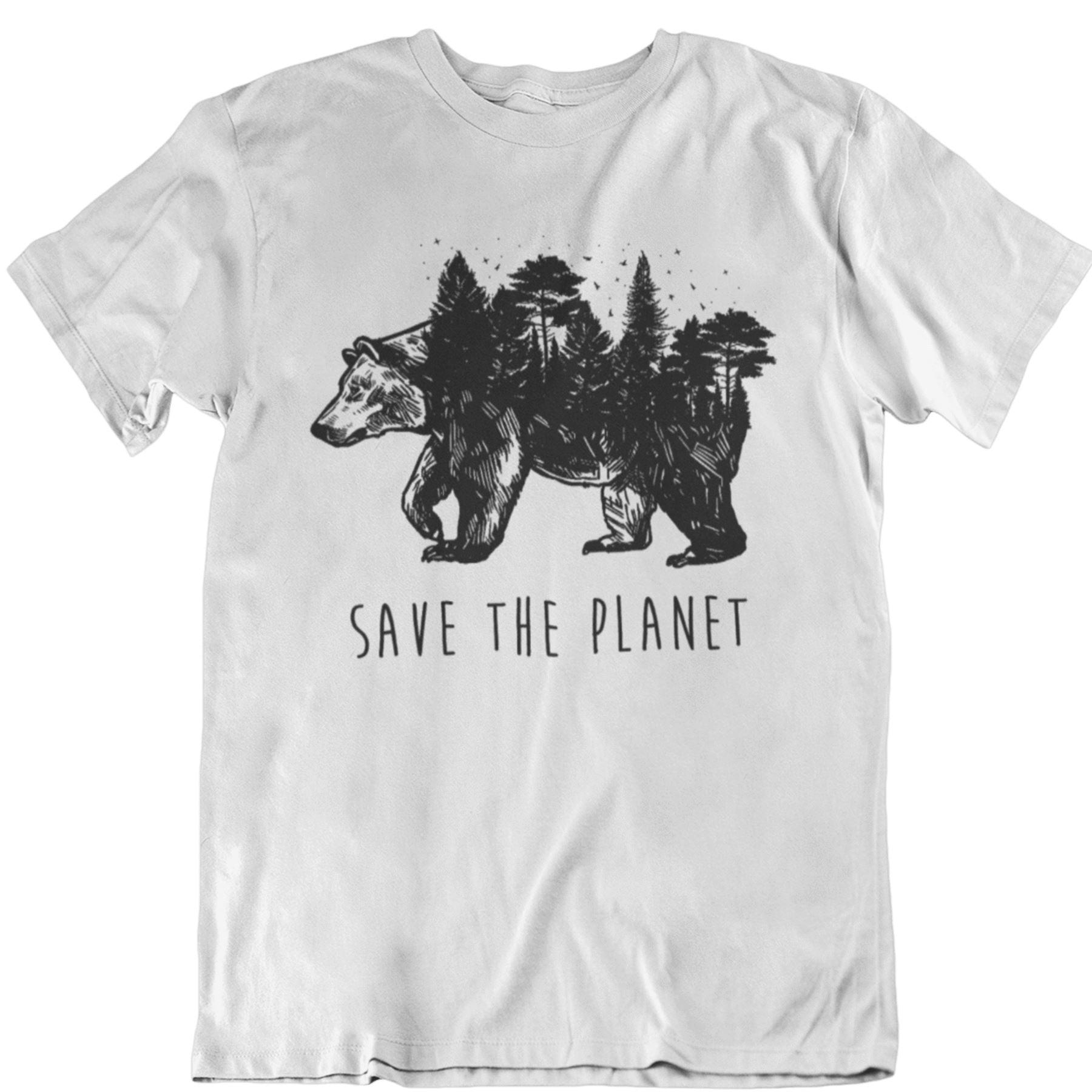 Save the planet - Unisex Organic Shirt Rocker T-Shirt ST/ST Shirtee Weiß S 