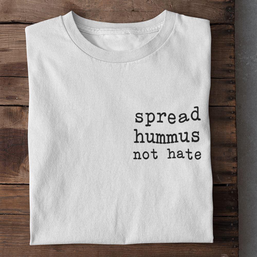 Spread hummus not hate - Unisex Organic Shirt Rocker T-Shirt ST/ST Shirtee Weiß S 