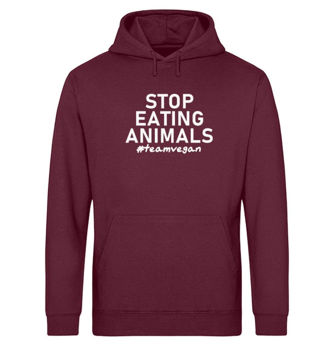 Stop eating Animals - Unisex Organic Hoodie - Team Vegan © vegan t shirt