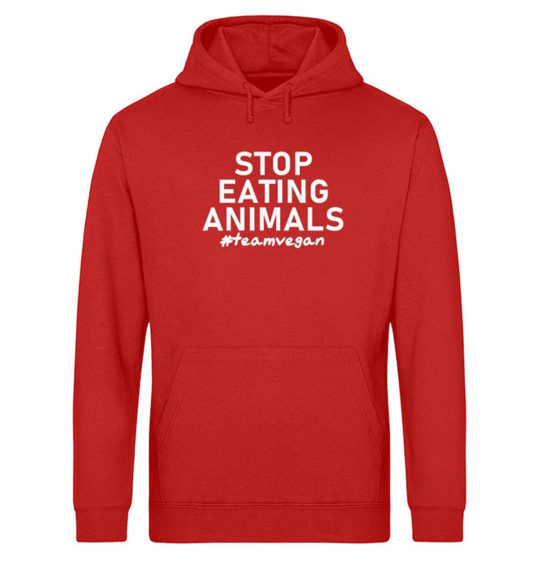 Stop eating Animals - Unisex Organic Hoodie Drummer Hoodie ST/ST Shirtee Red XS 