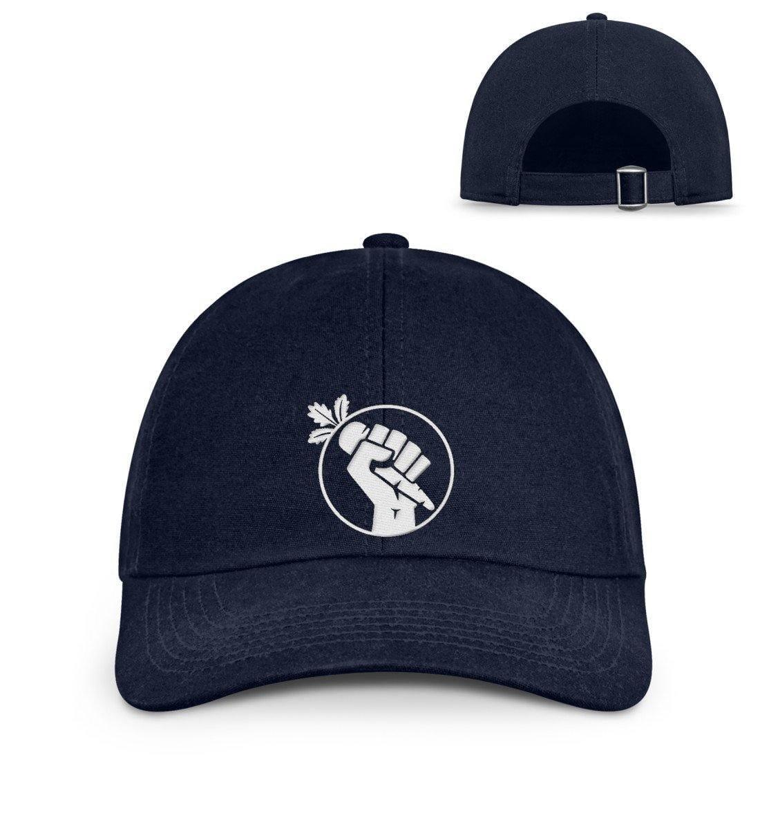 Team Vegan Faust - Organic Baseball Kappe mit Stick Organic Baseball Kappe mit Stick Shirtee Oxford Navy onesize 