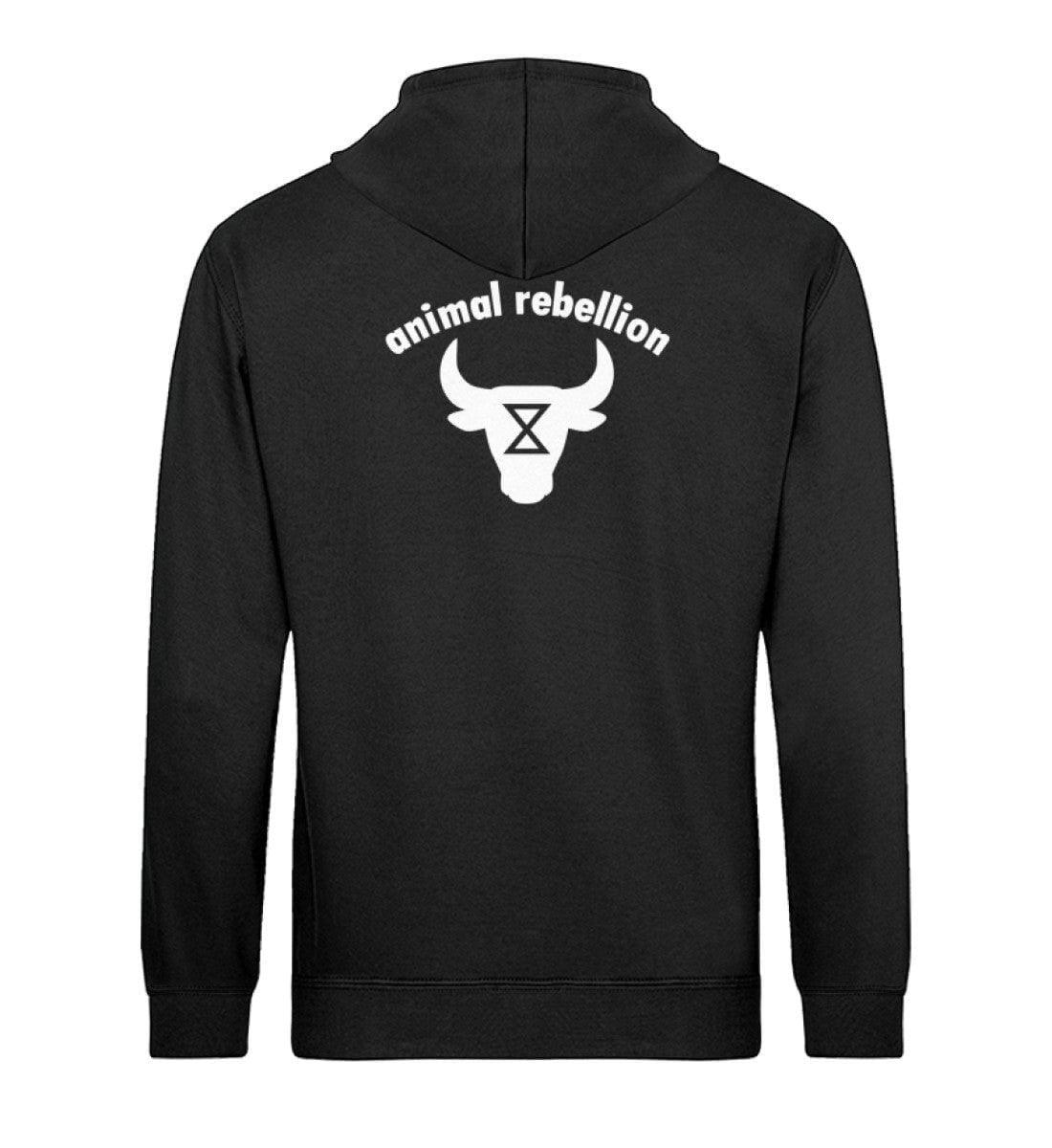 Tierindustrie beenden - Backprint - [Animal Rebellion] - Unisex Organic Hoodie Drummer Hoodie ST/ST Shirtee 