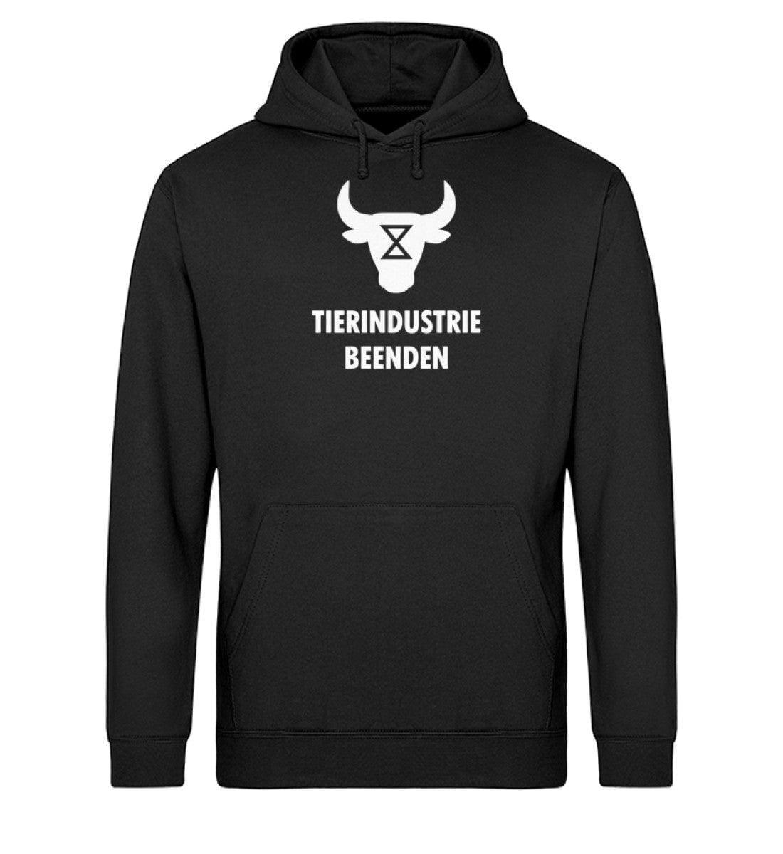 Tierindustrie beenden - Backprint - [Animal Rebellion] - Unisex Organic Hoodie Drummer Hoodie ST/ST Shirtee Schwarz XS 