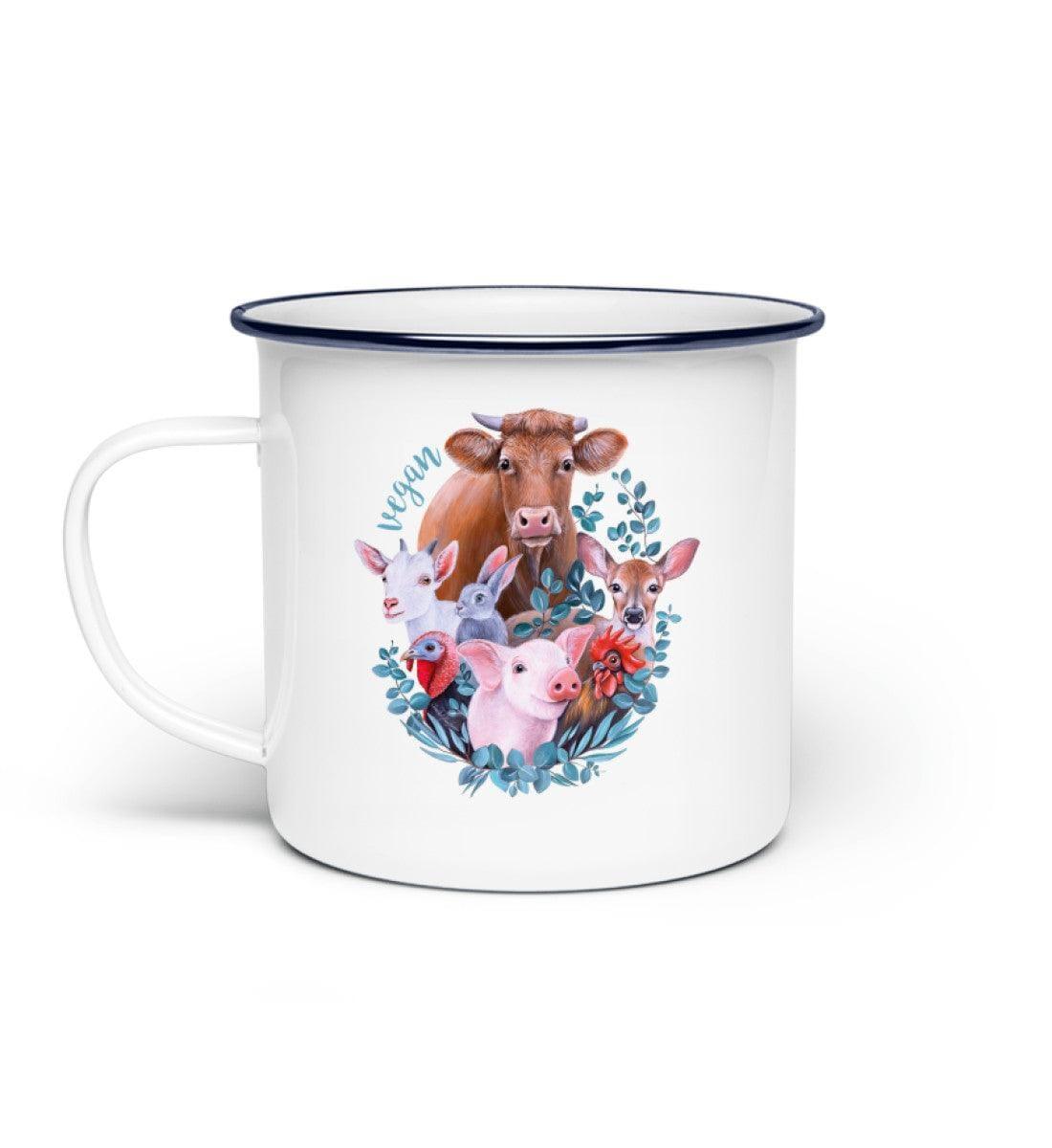 Vegan [Chantal Kaufmann] - Emaille Tasse Emaille Tasse Shirtee White OneSize 