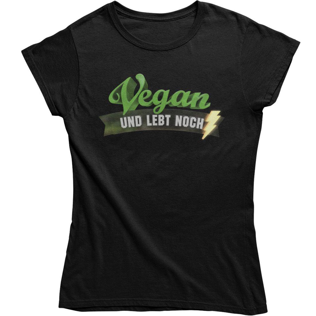Vegan und lebt noch [v-reena] - Damen Organic Shirt Stella Jazzer T-Shirt ST/ST Shirtee Schwarz S 