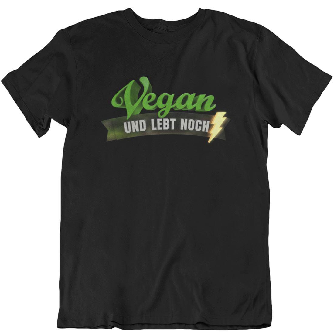Vegan und lebt noch [v-reena] - Unisex Organic Shirt Rocker T-Shirt ST/ST Shirtee Schwarz S 