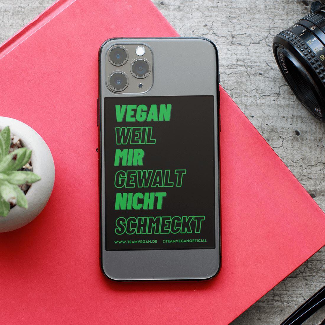Vegan Weil Mir Gewalt Nicht Schmeckt - 20 Sticker - Team Vegan © vegan t shirt
