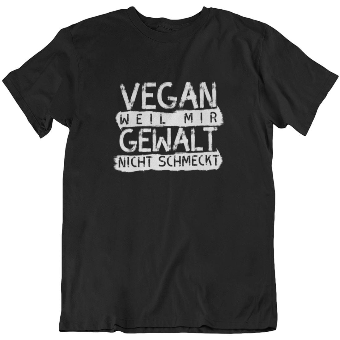 Vegan weil mir Gewalt nicht schmeckt - Unisex Organic Shirt Rocker T-Shirt ST/ST Shirtee Schwarz S 