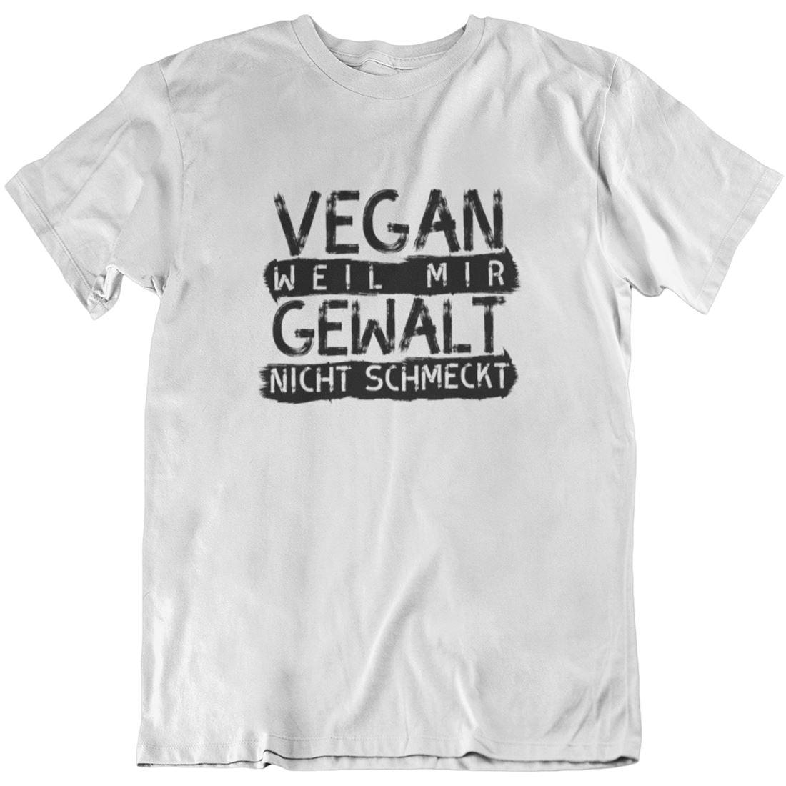Vegan weil mir Gewalt nicht schmeckt - Unisex Organic Shirt Rocker T-Shirt ST/ST Shirtee Weiß S 